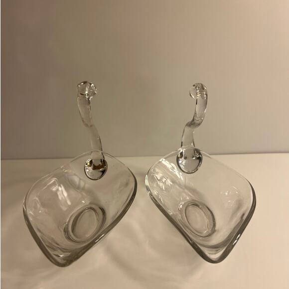 Vintage Duncan & Miller Clear Glass Open Back Swan Dishes - Picture 4 of 7